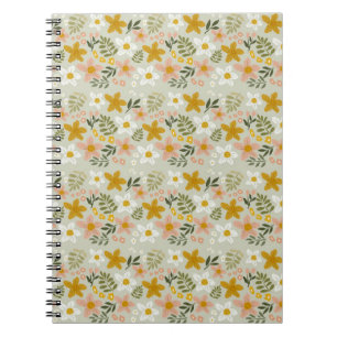 Vintage gedämpftes florales botanisches nahtloses notizblock