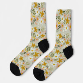Vintage gedämpftes florales botanisches nahtloses socken