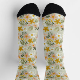 Vintage gedämpftes florales botanisches nahtloses socken