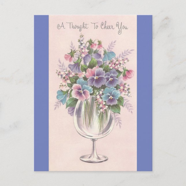 Vintage Gedanken Postkarte (Vorderseite)