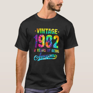 Vintage Gefärbte Krawatte 1982 40. Geburtstag 40  T-Shirt