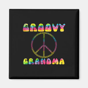 Vintage Gefärbte Krawatte Friedenszeichen Groovy O Magnet