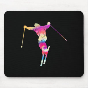 Vintage Gefärbte Krawatte Schneeschuhwanderung Gra Mousepad