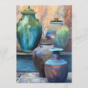 Vintage-Gefäße Acryl-Kunst Carolinedf51 Feiertagskarte