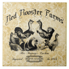 Vintage Geflügelfarm-Werbung Fliese