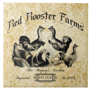 Vintage Geflügelfarm-Werbung Fliese