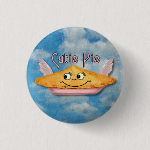 Vintage geflügelte Pie in the Sky Button