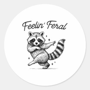 Vintage-Gefühl wild Waschbär-Meme lustiger Müll Pf Runder Aufkleber