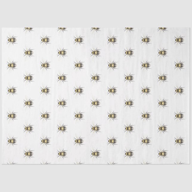Vintage gegarte Bienen Seidenpapier (Vorderseite)