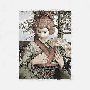 Vintage Geisha Fleecedecke