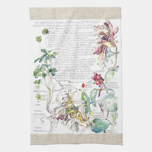 Vintage-Geißblatt-Blumen-Küchentücher Geschirrtuch