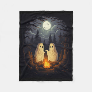 Vintage-Geist-Camping-Lagerfeuer-Gotik-Halloween-M Fleecedecke