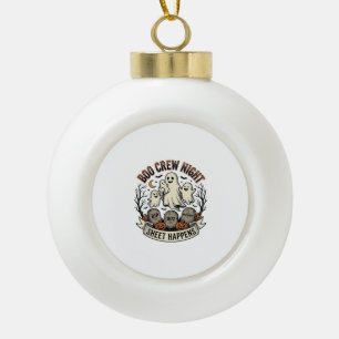 Vintage-Geist-Halloween-Bu-Besatzung-Laken-Party-S Keramik Kugel-Ornament
