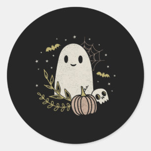 Vintage-Geist Herbst Halloween 1 Runder Aufkleber