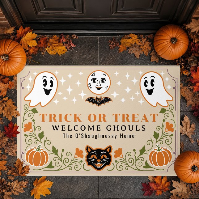 Vintage Geist Katzen Kürbis Halloween Fußmatte (Von Creator hochgeladen)
