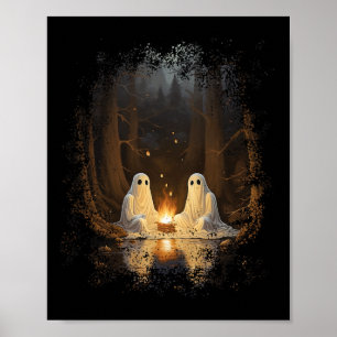 Vintage Geist Lagerfeuer Camping gothische Hallowe Poster