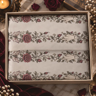 Vintage-Geist-Rose-Schmetterling-Gotisch-Halloween Seidenpapier