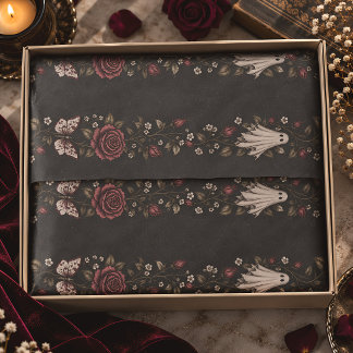 Vintage-Geist-Rose-Schmetterling-Gotisch-Halloween Seidenpapier
