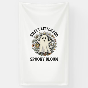 Vintage-Geister-Blumen Süßer Halloween-Boo-Strauß_ Banner