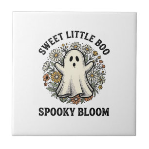 Vintage-Geister-Blumen Süßer Halloween-Boo-Strauß_ Fliese
