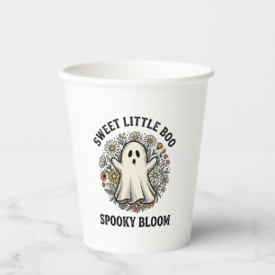 Vintage-Geister-Blumen Süßer Halloween-Buh-Strauẞ_ Pappbecher