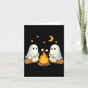 Vintage-Geister-Camping-Gotik-Halloween-Lagerfeuer Karte