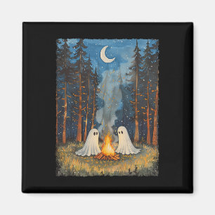 Vintage-Geister-Lagerfeuer-Camping-Liebhaber-Wald- Magnet