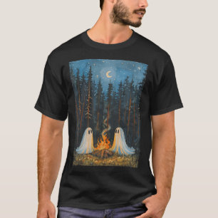 Vintage-Geister-Lagerfeuer-Camping-Liebhaber-Wald- T-Shirt
