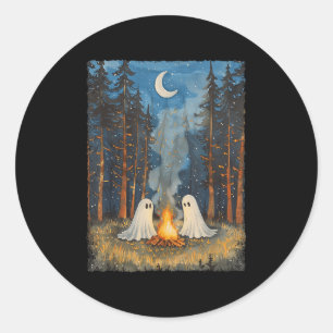 Vintage-Geister-Lagerfeuer-Campingliebhaber-Wald-G Runder Aufkleber