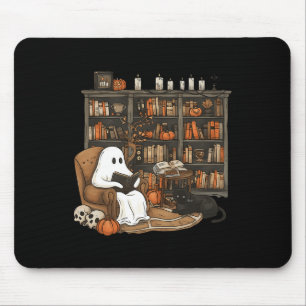 Vintage-Geister-Lesebuchliebhaber Bibliothek Hallo Mousepad
