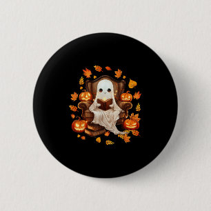 Vintage-Geister-Lesebuchliebhaber Gothic-Halloween Button