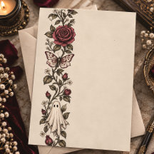 Vintage-Geister-Rose-Schmetterling-Gotik