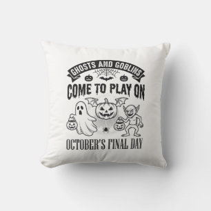 Vintage Geister und Goblins Halloween-Shirt-Design Kissen