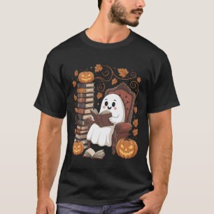 Vintage-Geisterbuch-Lesekürbis-Gotisches-Halloween T-Shirt