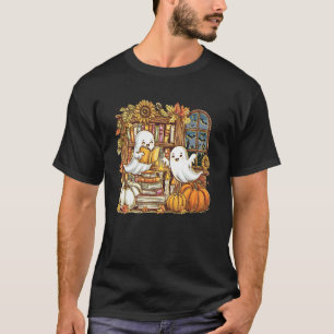 Vintage-Geisterbuch-Lesekürbis-Gotisches-Halloween T-Shirt