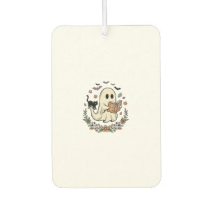 Vintage-Geisterkatze-Halloween-Blumen-Vektor-Desig Autolufterfrischer