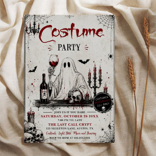 Vintage-Geisterkostüm Halloween-Party Einladung