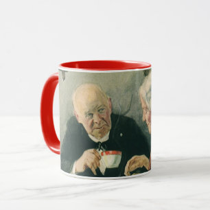 Vintage-Geistlichkeit, Kaffee oder Tee mit einem P Tasse