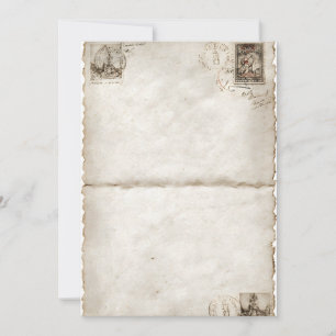 Vintage geklappte Postkartenleisten Einladung