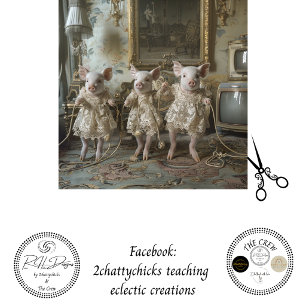 Vintage gekleidete Ferkel, die Springseil springen Seidenpapier