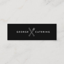 Vintage gekreuztes Gabel-Messer-Logo Catering Schw