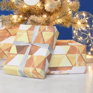 Vintage gelb-braune Dreiecke geometrisches Muster Geschenkpapier
