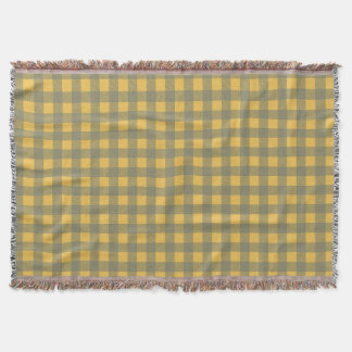 Vintage Gelb Kariertes Picknick-Gingham Decke
