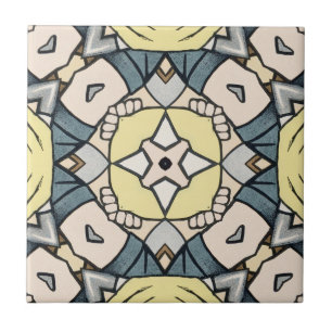 Vintage Gelb und Grau Geometrisch Fliese