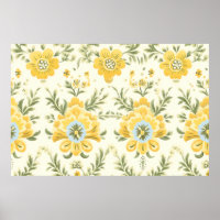 Vintage gelbe Blume Pflanze Muster