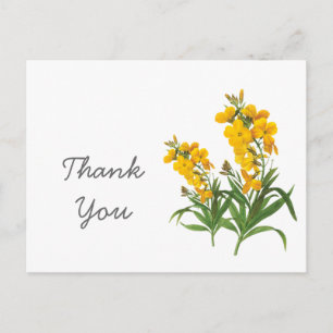 Vintage gelbe Blumen danke Postkarte
