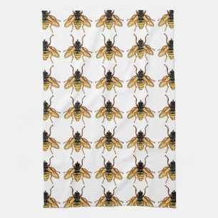 Vintage gelbe Honig-Biene Küchentuch