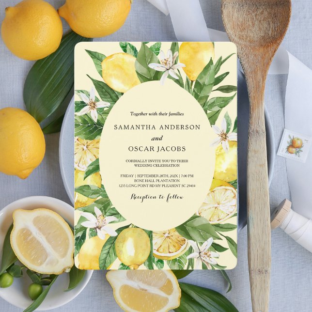 Vintage gelbe Lemons Einladung (Von Creator hochgeladen)