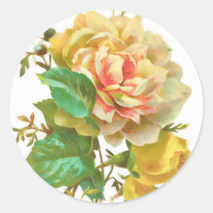 Vintage Gelbe Rose Aufkleber