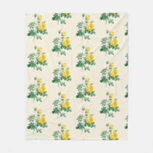 Vintage Gelbe Rosenkunst Fleecedecke